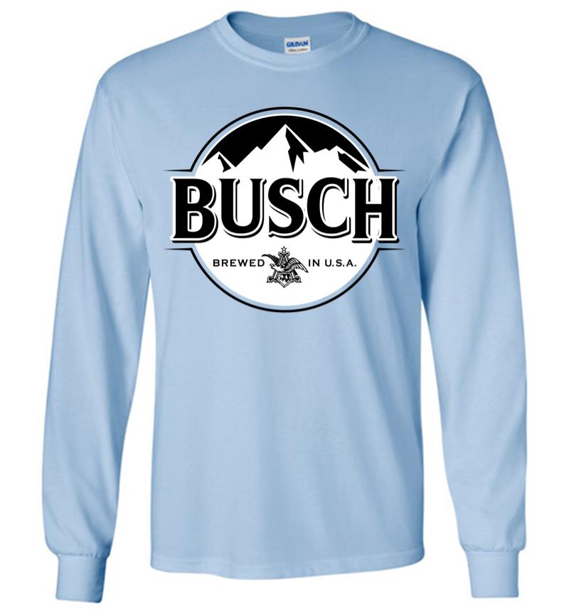 Inktee Store - Busch Beer Black &Amp; White Logo Long Sleeve T-Shirt Image