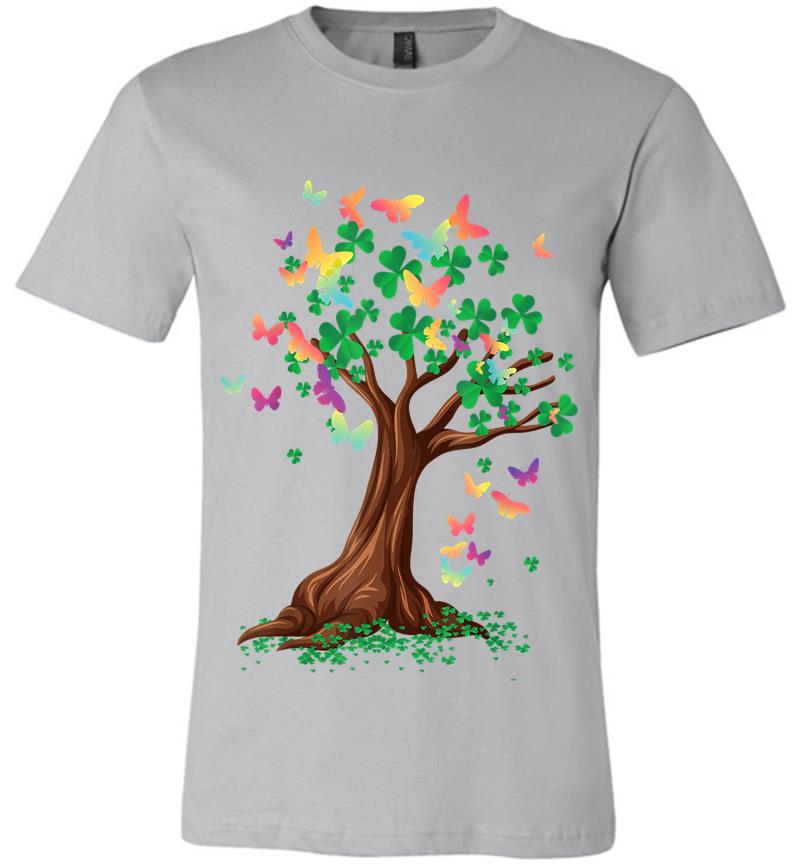 Inktee Store - Butterflies Tree Awesome In St. Patrick'S Day Premium T-Shirt Image