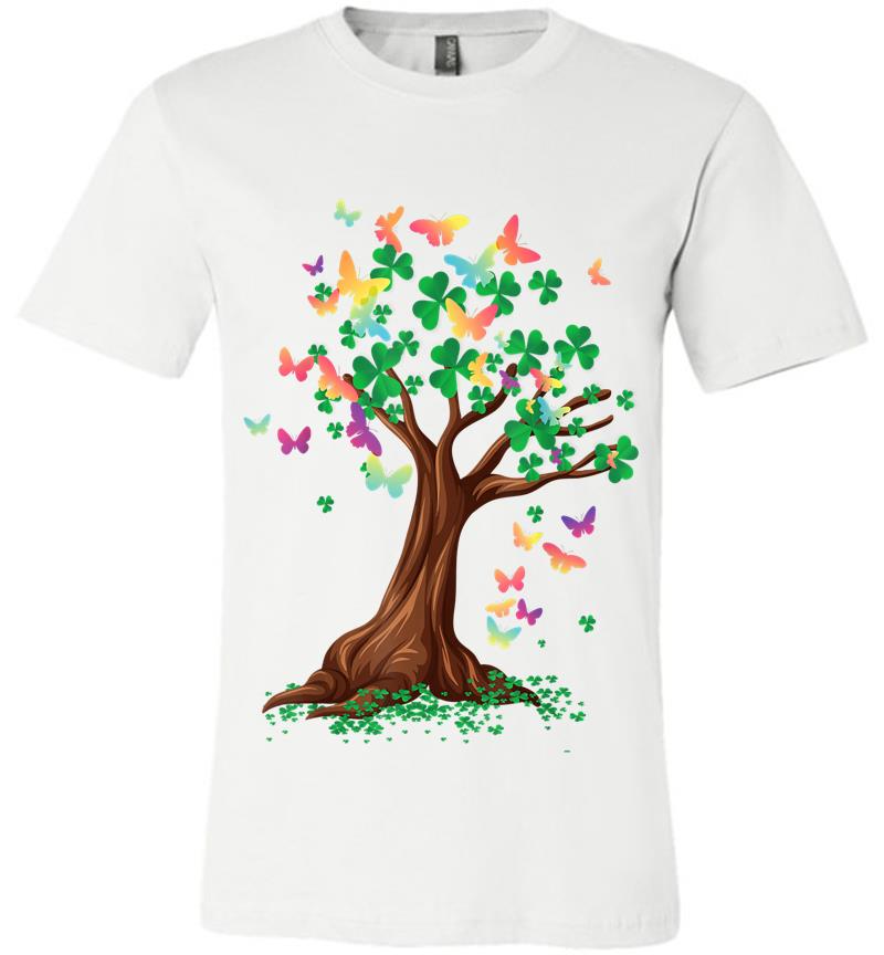 Inktee Store - Butterflies Tree Awesome In St. Patrick'S Day Premium T-Shirt Image