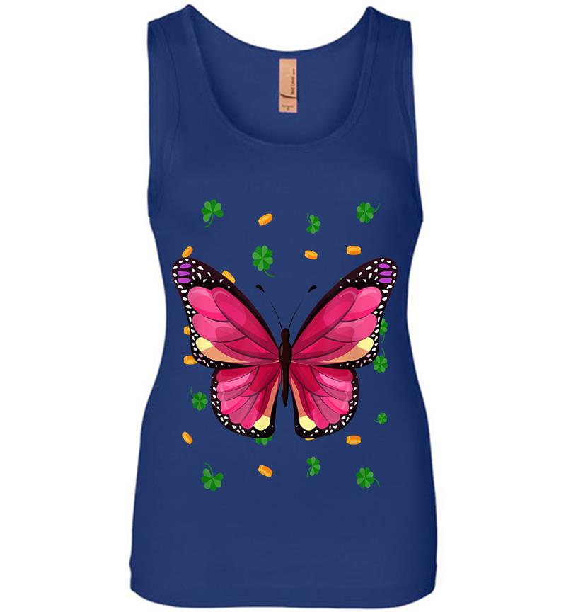 Inktee Store - Butterfly St Patrick'S Day Irish Lovers Boys Girls S Womens Jersey Tank Top Image
