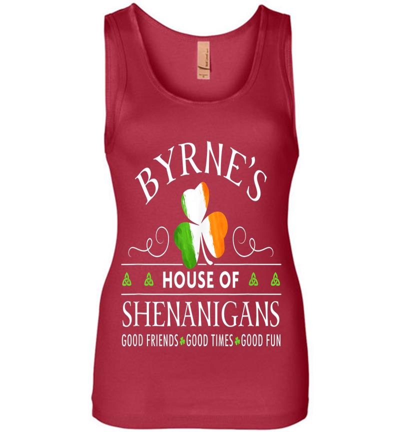 Inktee Store - Byrne House Of Shenanigans St Patricks Day Womens Jersey Tank Top Image
