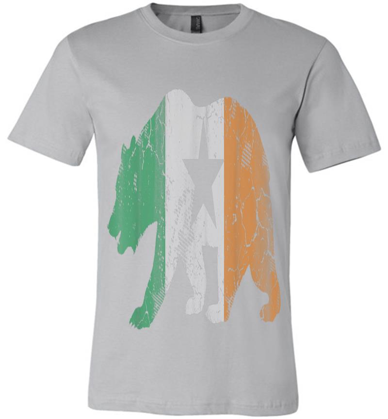 Inktee Store - California Bear Flag Irish Shamrock St Patricks Day Premium T-Shirt Image