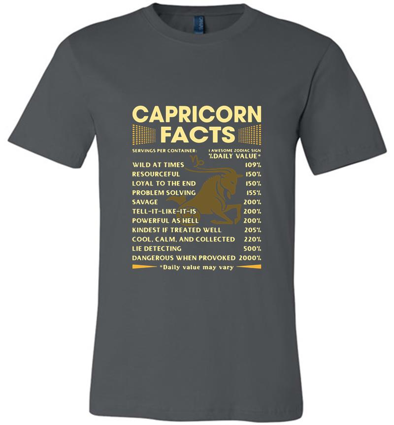 Capricorn Facts Daily Value May Vary Premium T-shirt