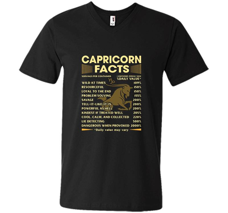 Capricorn Facts Daily Value May Vary V-neck T-shirt