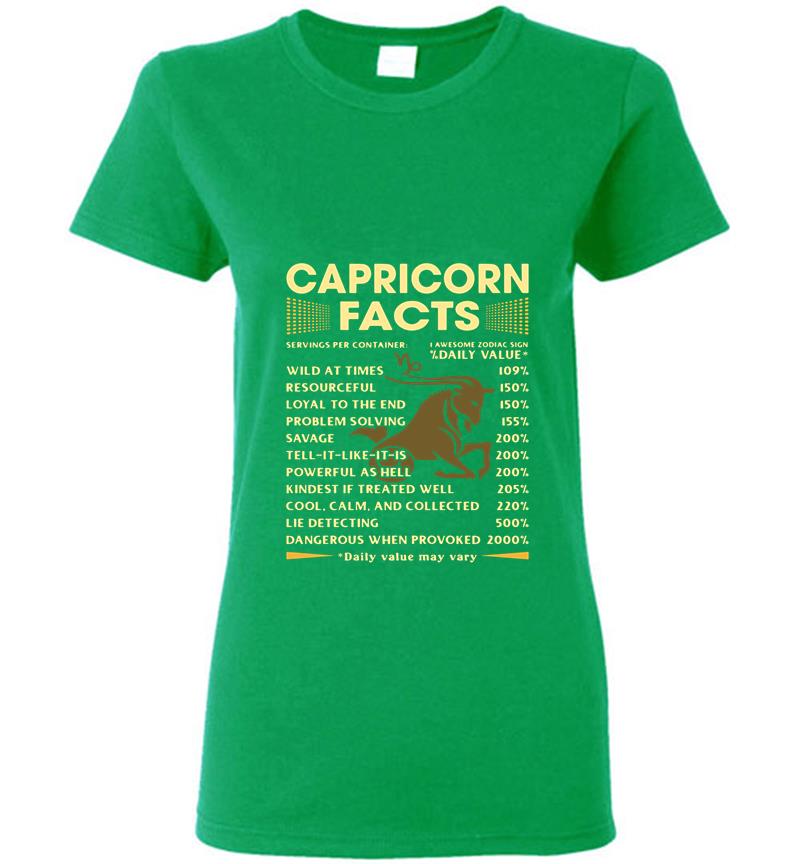 Inktee Store - Capricorn Facts Daily Value May Vary Womens T-Shirt Image