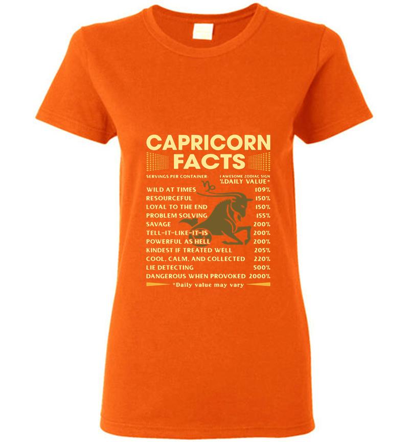 Inktee Store - Capricorn Facts Daily Value May Vary Womens T-Shirt Image