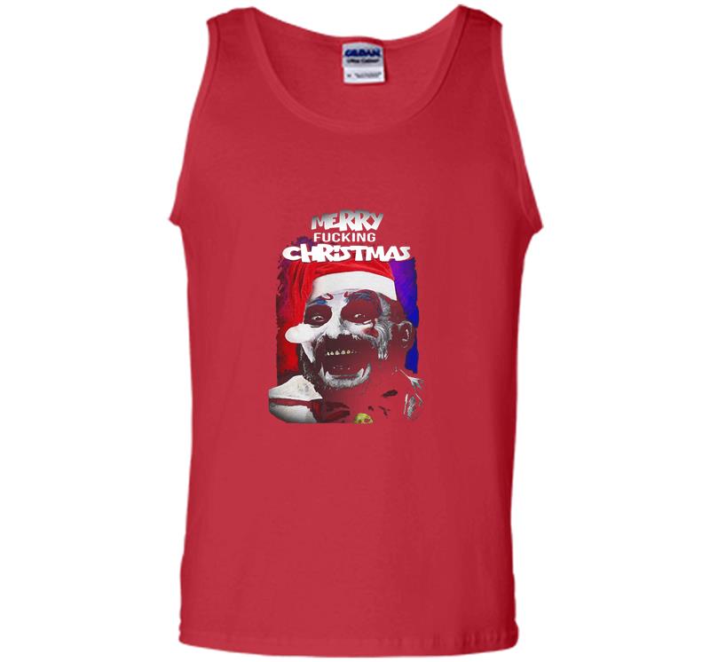 Inktee Store - Captain Spaulding Santa Merry Fucking Christmas Mens Tank Top Image