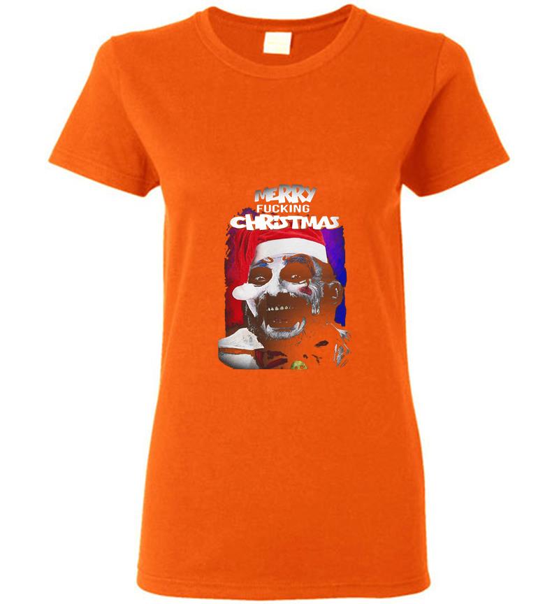 Inktee Store - Captain Spaulding Santa Merry Fucking Christmas Womens T-Shirt Image