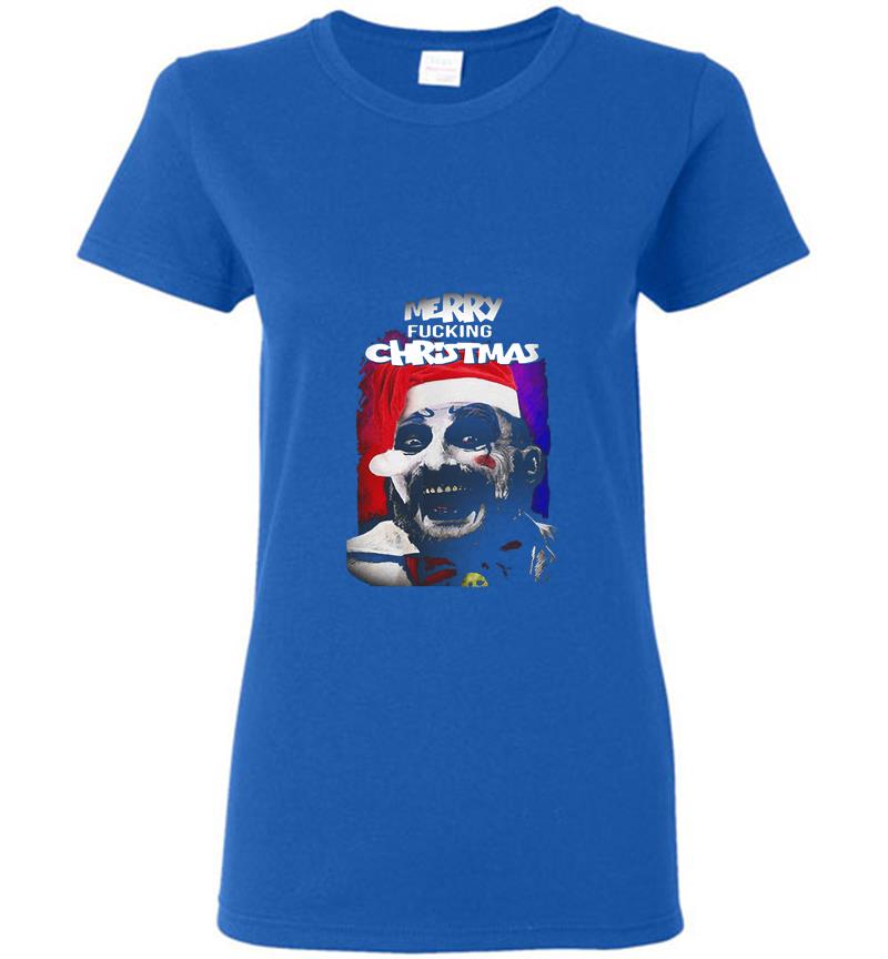 Inktee Store - Captain Spaulding Santa Merry Fucking Christmas Womens T-Shirt Image