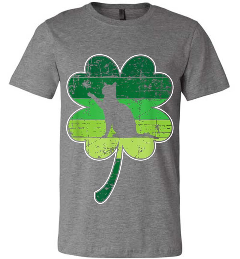 Inktee Store - Cat Kittens Lovers Shamrock Irish St Patricks Day Premium T-Shirt Image