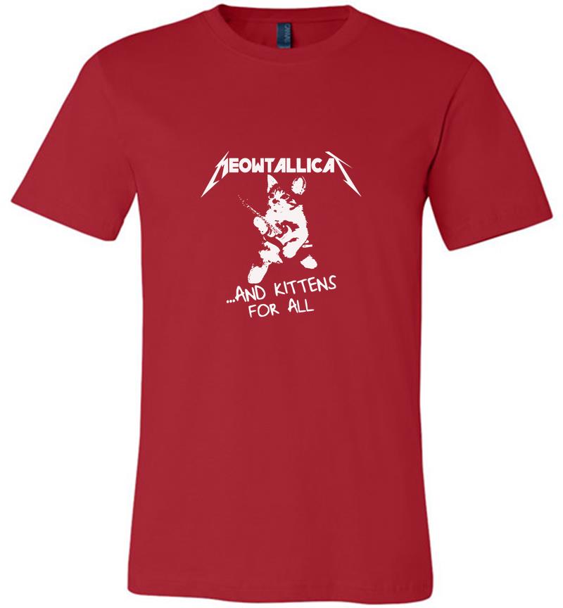 Inktee Store - Cat Meowtallica Guitar And Kittens For All Premium T-Shirt Image