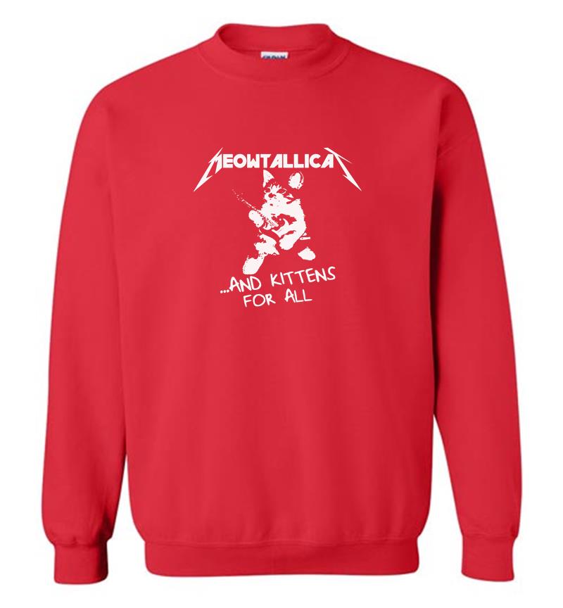 Inktee Store - Cat Meowtallica Guitar And Kittens For All Sweatshirt Image