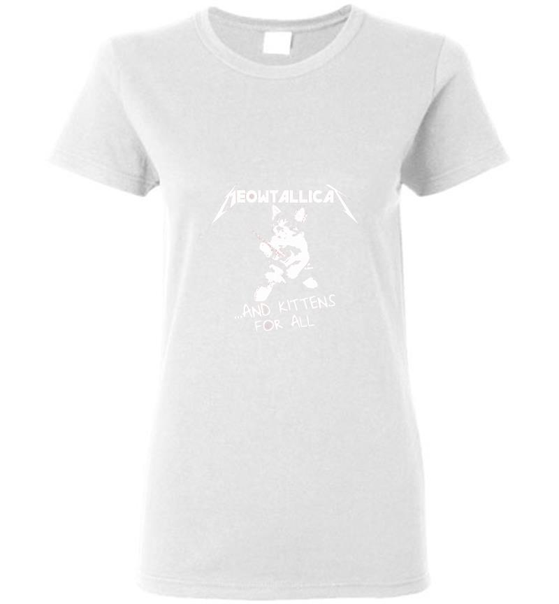 Inktee Store - Cat Meowtallica Guitar And Kittens For All Womens T-Shirt Image