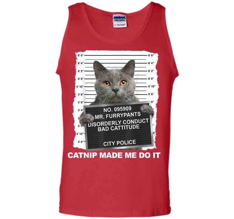 Inktee Store - Catnip Made Me Do It Funny Cat Tee Men Tank Top Image