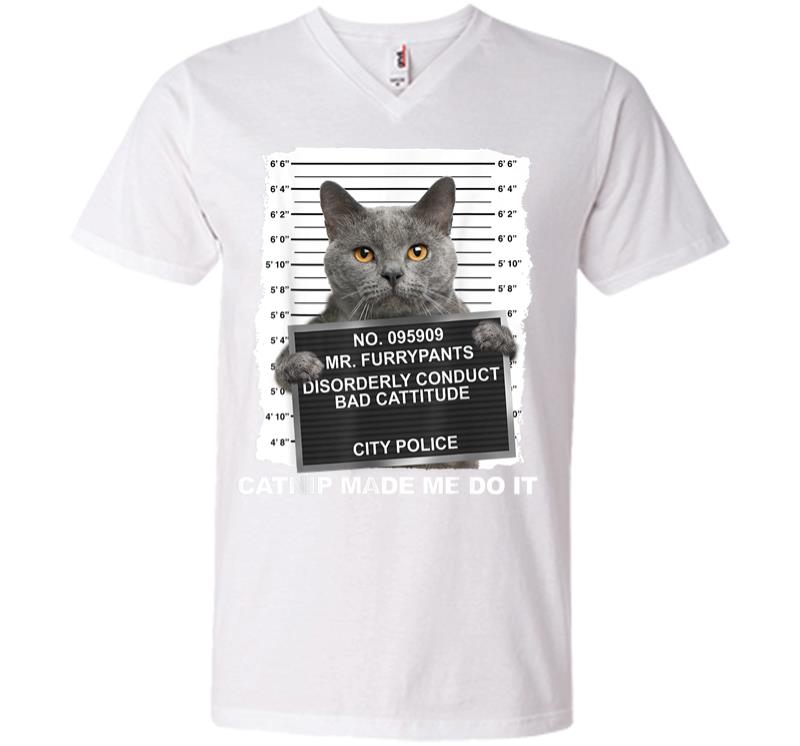 Inktee Store - Catnip Made Me Do It Funny Cat Tee V-Neck T-Shirt Image