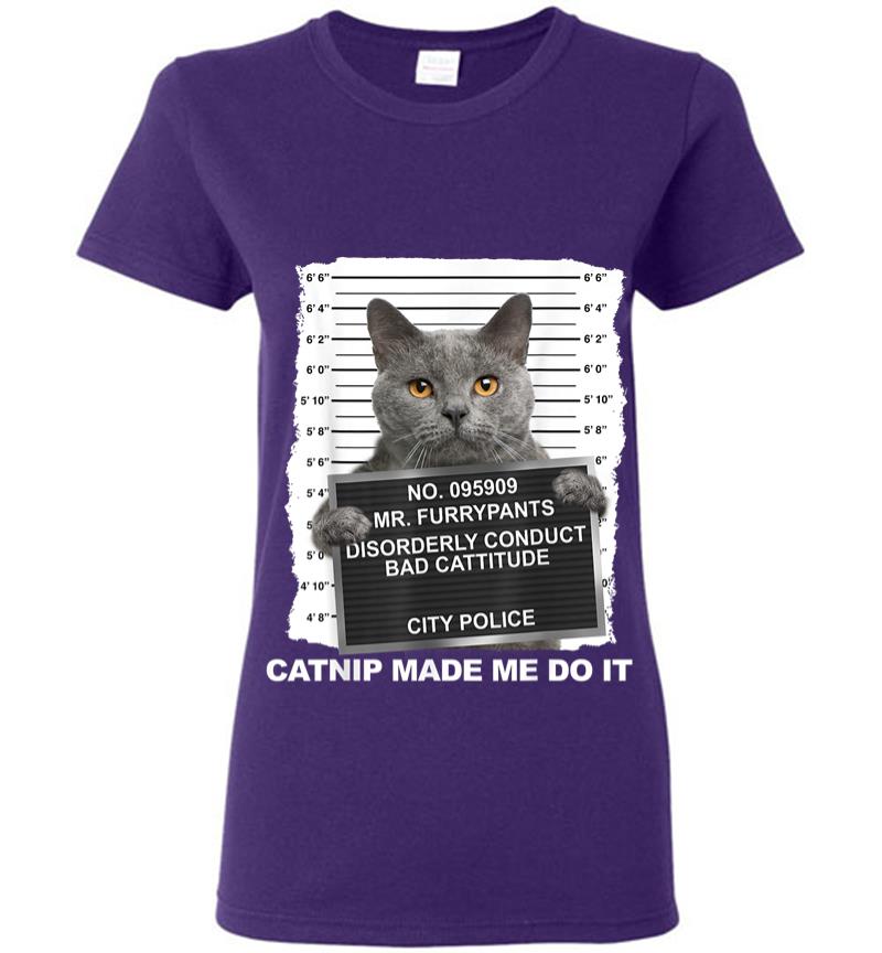 Inktee Store - Catnip Made Me Do It Funny Cat Tee Women T-Shirt Image