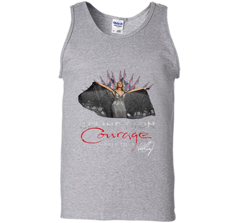 Inktee Store - Celine Dion Courage World Tour Signature Mens Tank Top Image