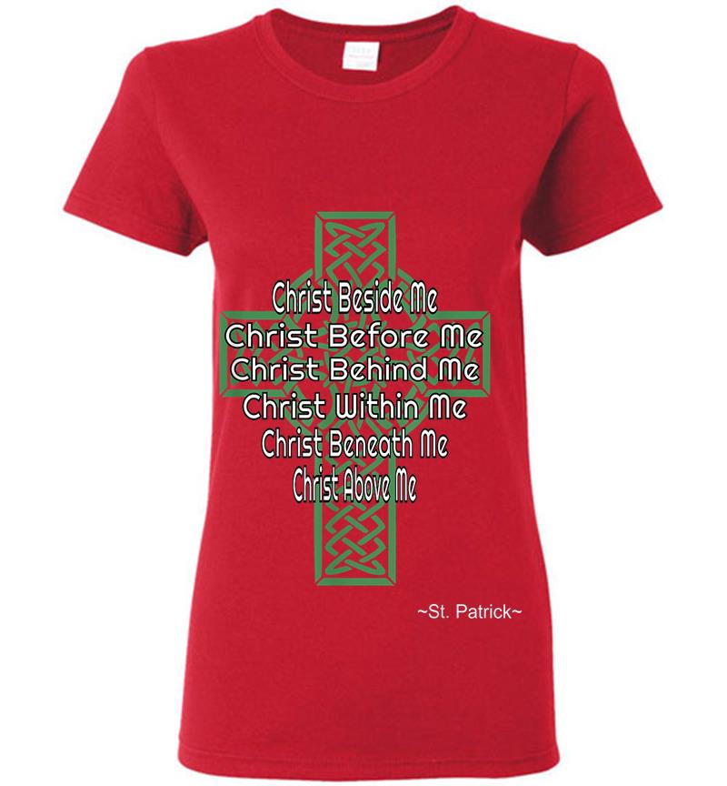 Inktee Store - Celtic Cross St Patrick'S Prayer Christian S Womens T-Shirt Image