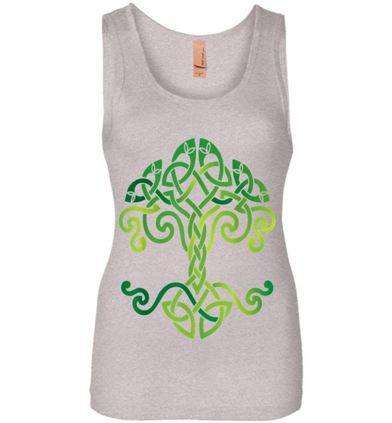 Inktee Store - Celtic Knot Tree, St Patrick'S Day, Irish Traditional Symbol Womens Jersey Tank Top Image