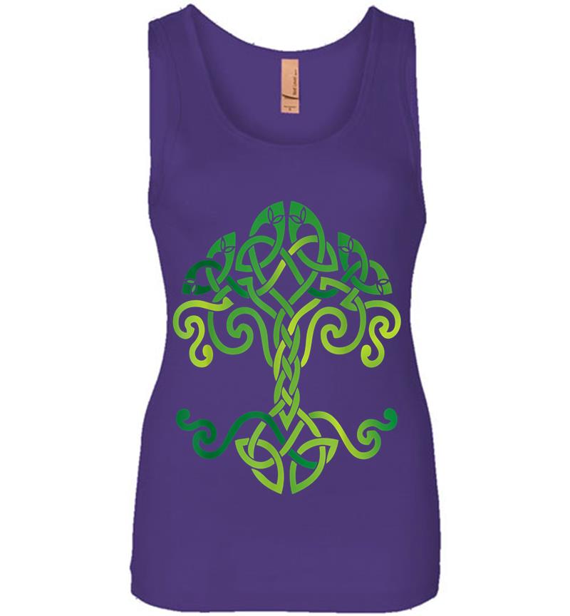 Inktee Store - Celtic Knot Tree, St Patrick'S Day, Irish Traditional Symbol Womens Jersey Tank Top Image