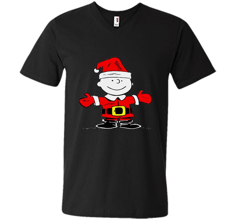 Charlie Brown Santa Christmas V-neck T-shirt