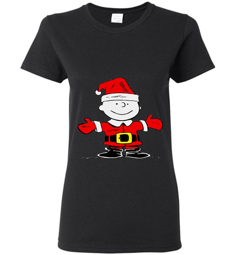 Charlie Brown Santa Christmas Womens T-Shirt