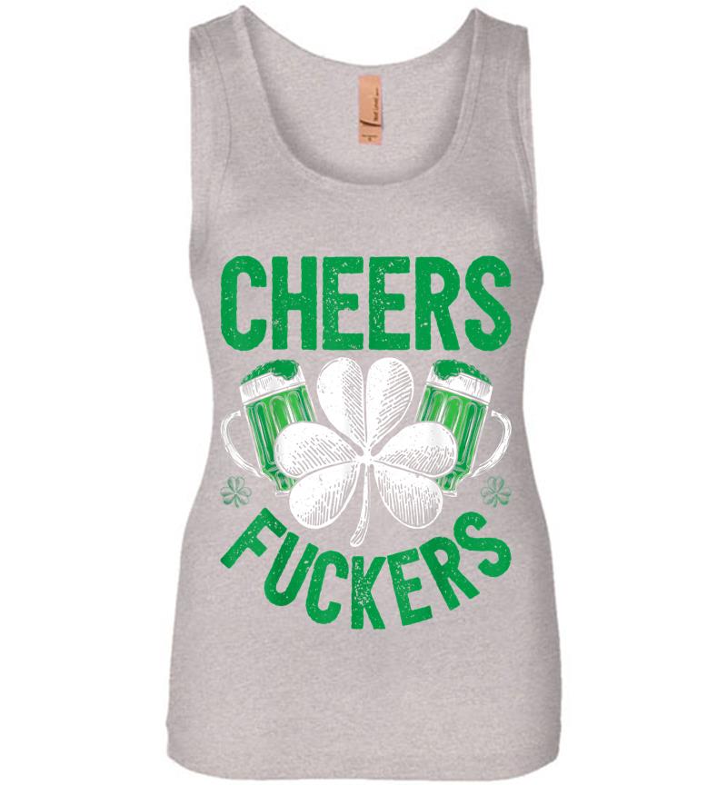 Inktee Store - Cheers Fuckers St Patricks Day Beer Drinking Mugs Womens Jersey Tank Top Image
