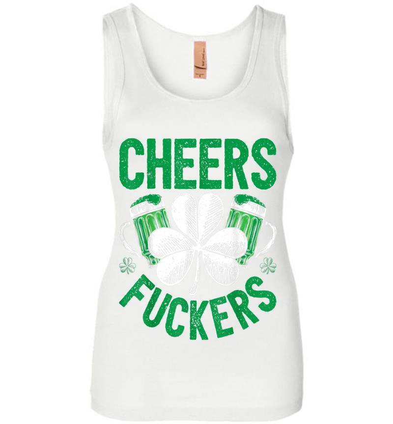 Inktee Store - Cheers Fuckers St Patricks Day Beer Drinking Mugs Womens Jersey Tank Top Image