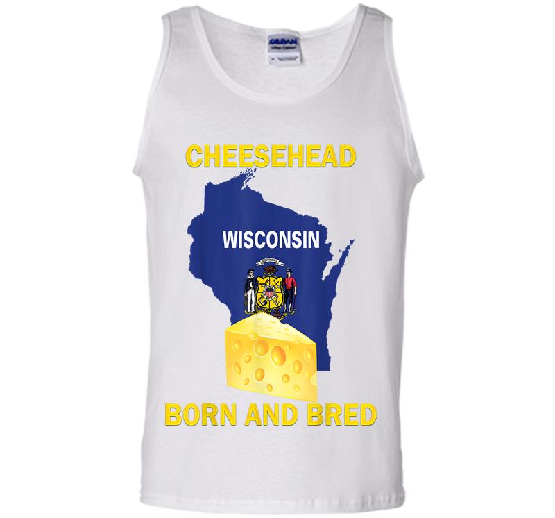 Inktee Store - Cheesehead Born And Bred Mens Tank Top Image