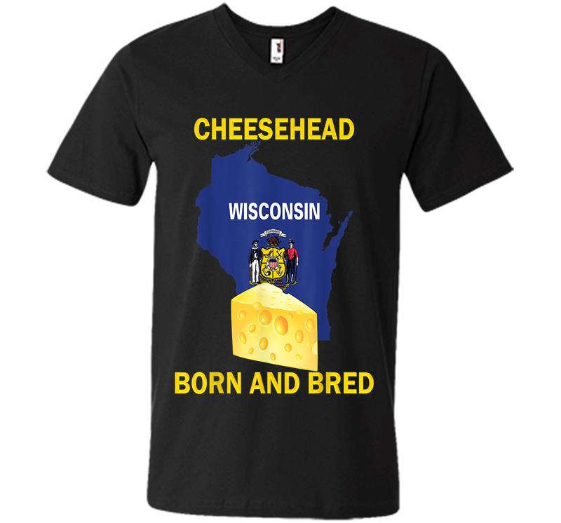 Cheesehead Born And Bred V-neck T-shirt