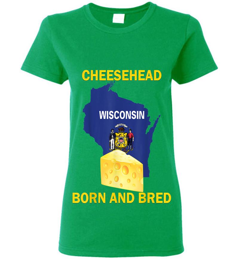 Inktee Store - Cheesehead Born And Bred Womens T-Shirt Image