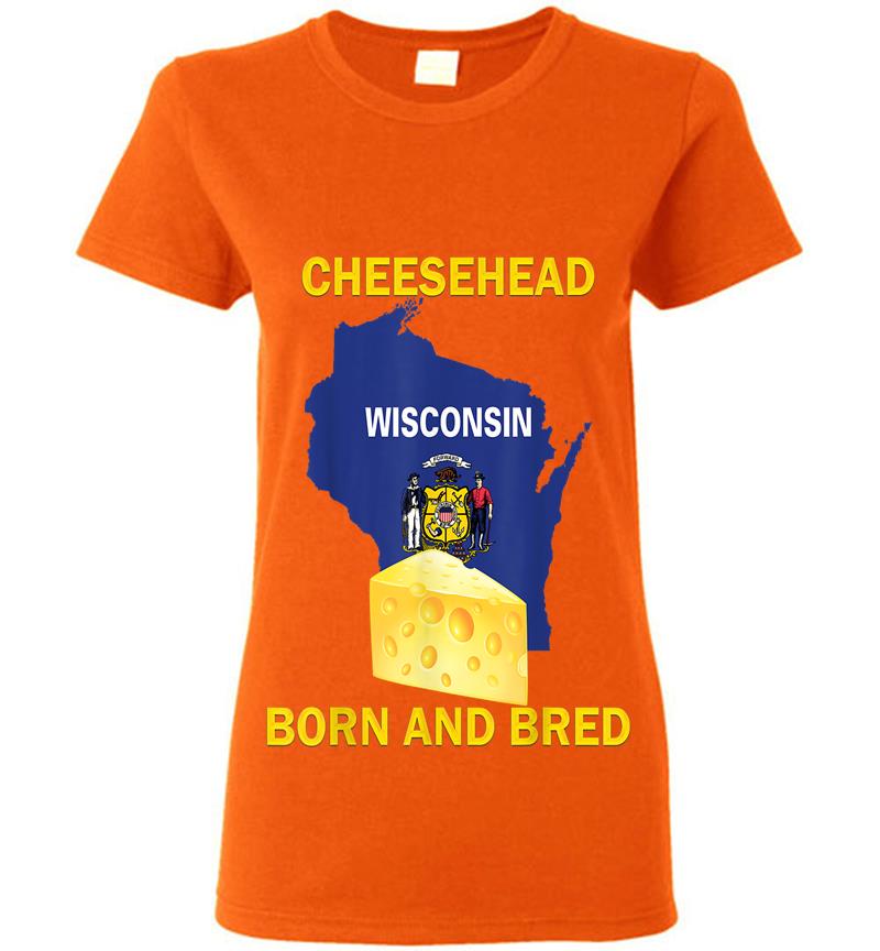 Inktee Store - Cheesehead Born And Bred Womens T-Shirt Image