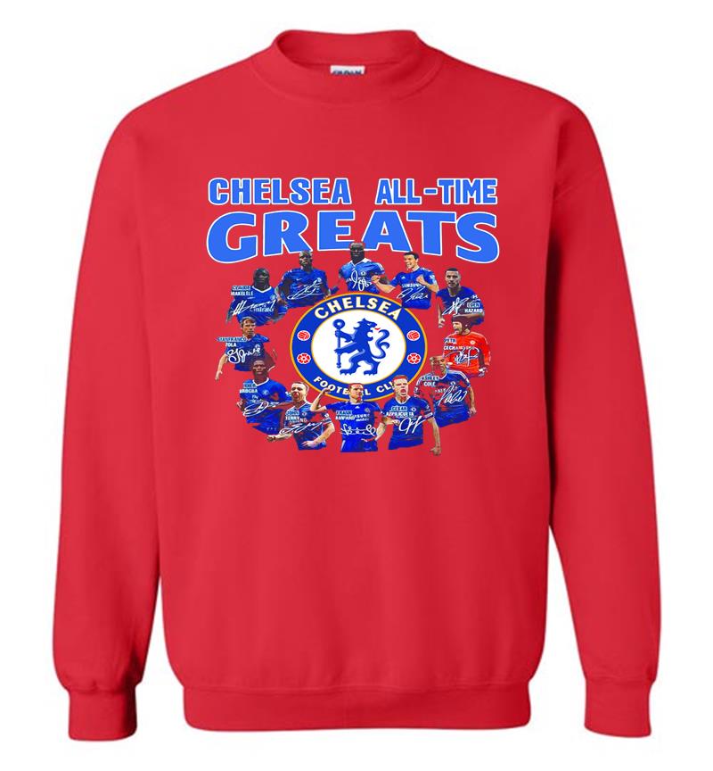 Inktee Store - Chelsea Football Club All-Time Greats Team Signature Sweatshirt Image