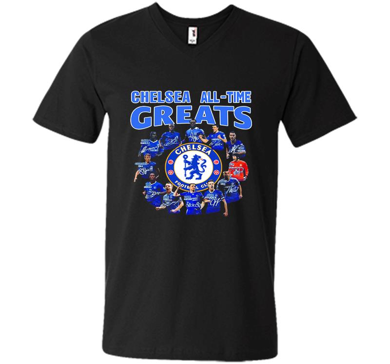 Chelsea Football Club All-time Greats Team Signature V-neck T-shirt