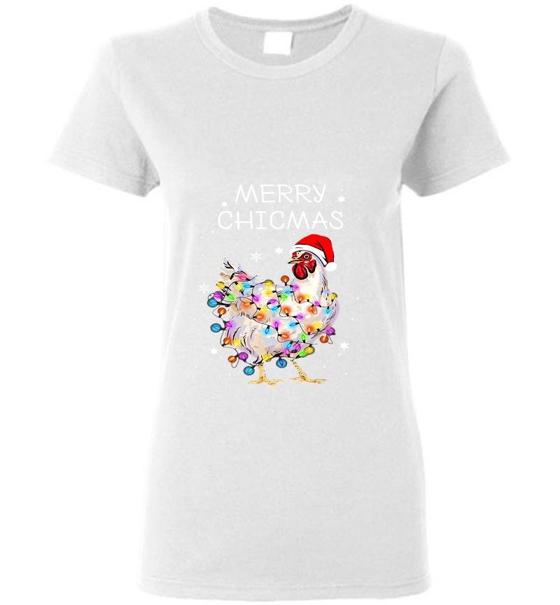 Inktee Store - Chicken Santa Merry Christmas Womens T-Shirt Image