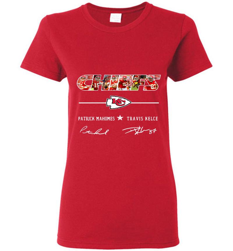 Inktee Store - Chiefs Patrick Mahomes And Travis Kelce Signature Womens T-Shirt Image