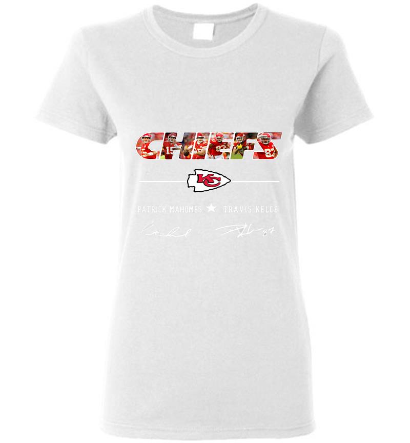 Inktee Store - Chiefs Patrick Mahomes And Travis Kelce Signature Womens T-Shirt Image