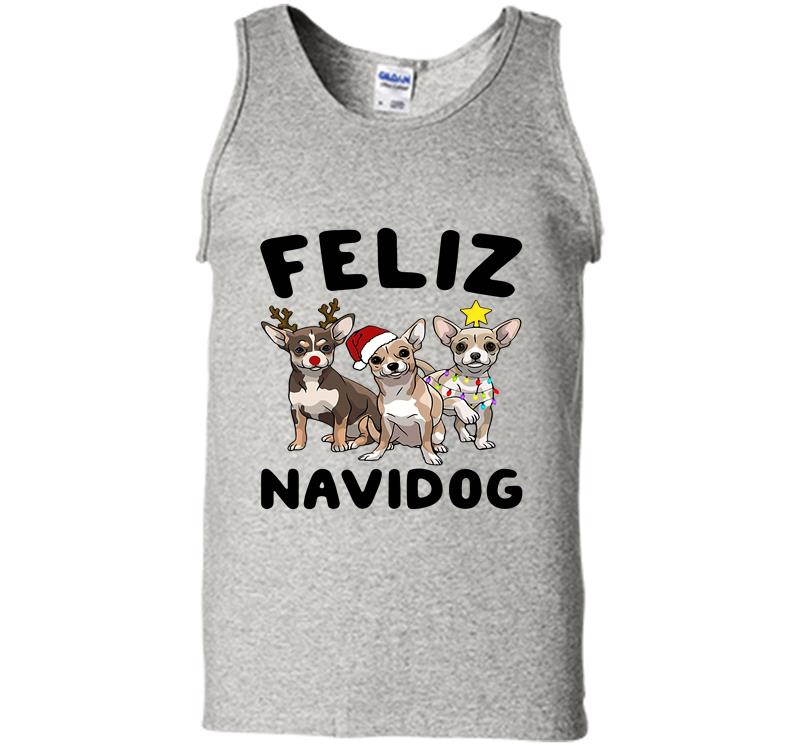 Chihuahua Feliz Navidog Christmas Mens Tank Top