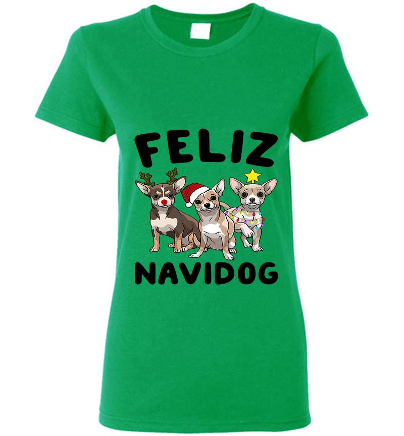 Inktee Store - Chihuahua Feliz Navidog Christmas Womens T-Shirt Image