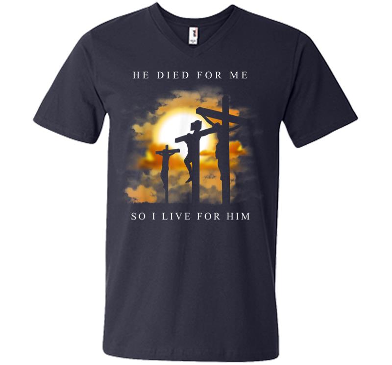 Inktee Store - Christian Bible Verse Jesus Died For Me V-Neck T-Shirt Image