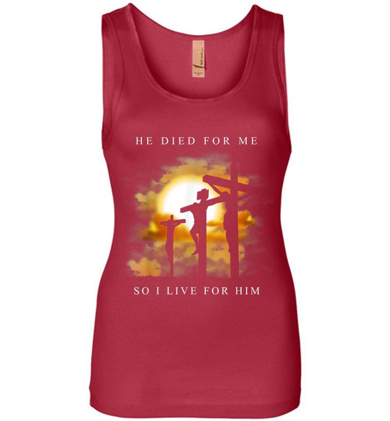 Inktee Store - Christian Bible Verse Jesus Died For Me Women Jersey Tank Top Image