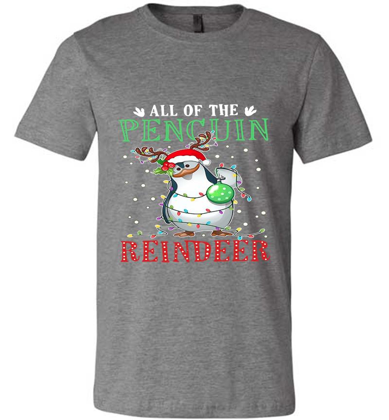Inktee Store - Christmas All Of The Pencuin Reindeer Premium T-Shirt Image