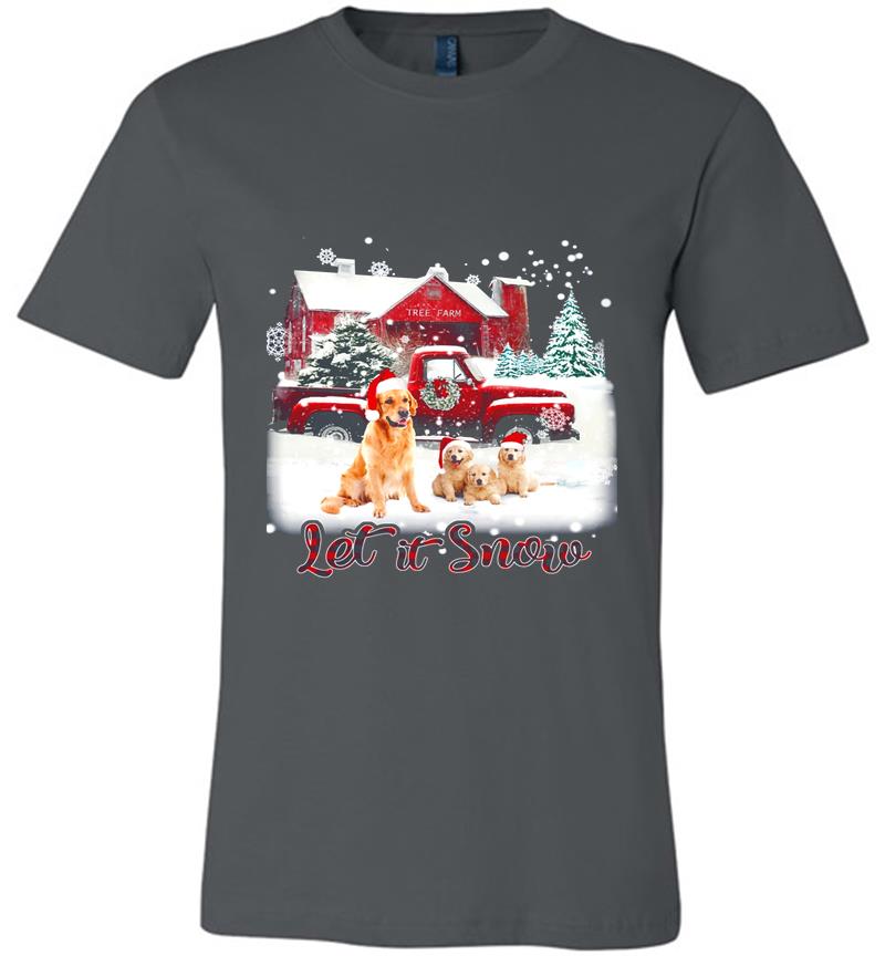 Christmas Golden Retriever Santa Let It Snow Premium T-Shirt