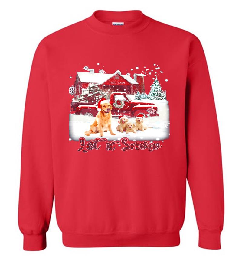 Inktee Store - Christmas Golden Retriever Santa Let It Snow Sweatshirt Image
