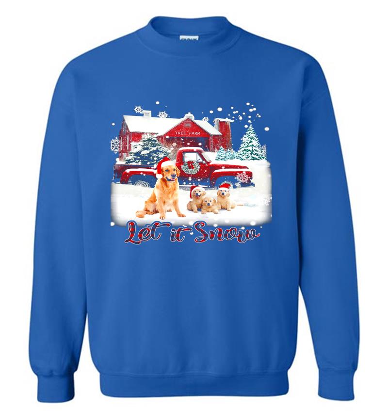 Inktee Store - Christmas Golden Retriever Santa Let It Snow Sweatshirt Image