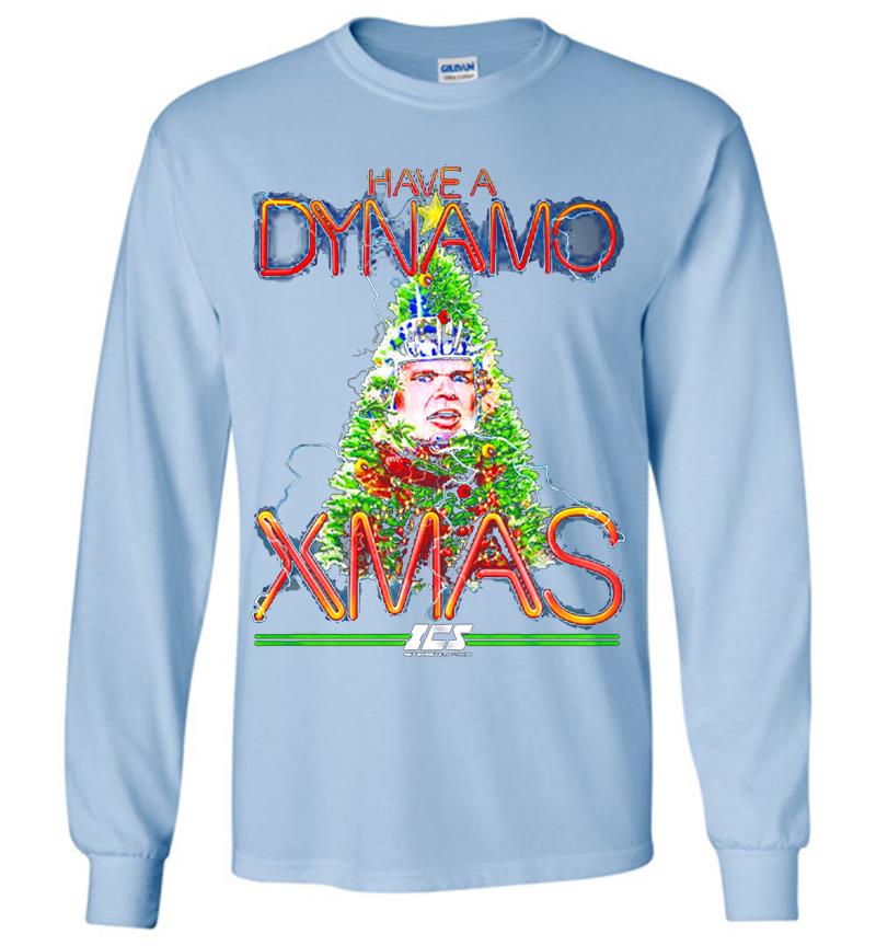 Inktee Store - Christmas Have A Dynamo Xmas Ics Running Man Long Sleeve T-Shirt Image