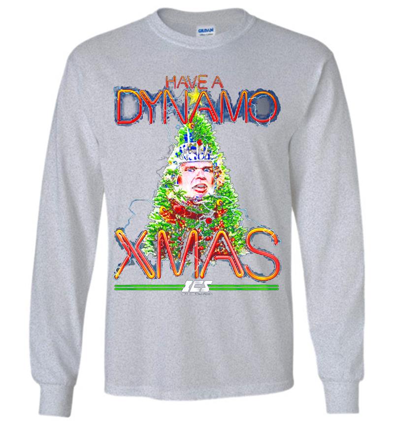 Inktee Store - Christmas Have A Dynamo Xmas Ics Running Man Long Sleeve T-Shirt Image