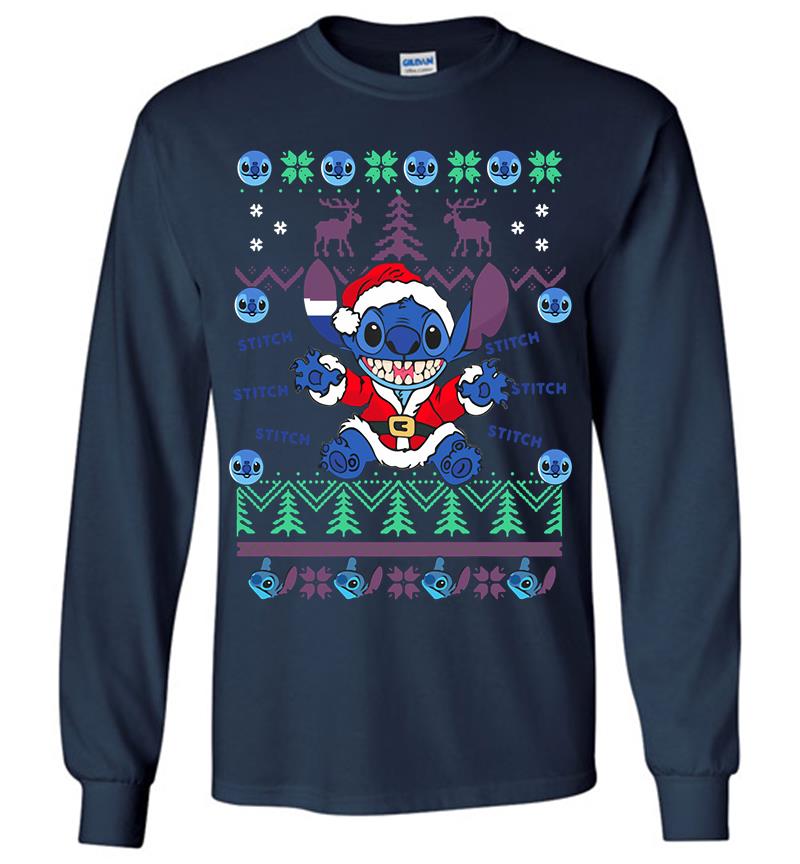Inktee Store - Christmas Stitch Claus Long Sleeve T-Shirt Image