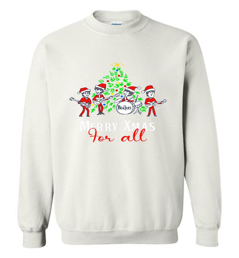 Inktee Store - Christmas The Beatles Cartoon Merry Xmas For All Sweatshirt Image