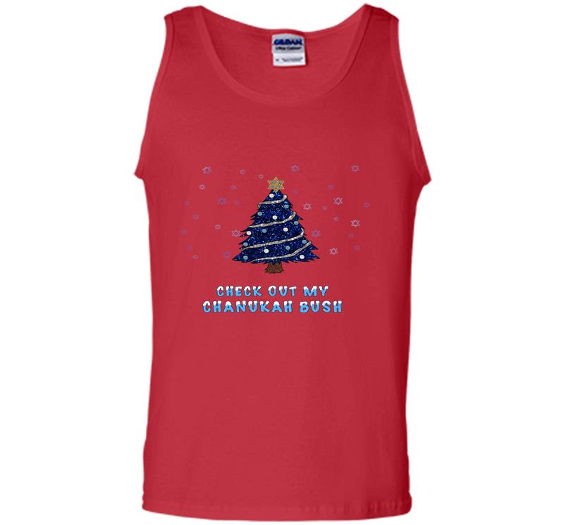 Inktee Store - Christmas Tree Check Out My Chanukah Bush Mens Tank Top Image